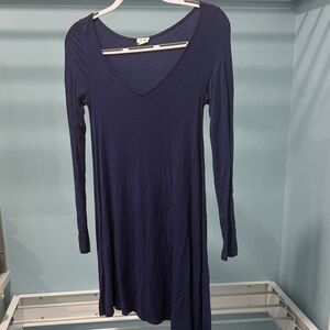 Garage Deep Blue Long Sleeve Dress